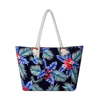 Afbeelding van DonDon Grote waterdichte strandtas met ritssluiting, boodschappentas, schoudertas