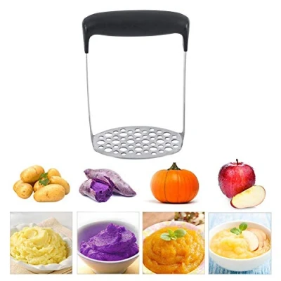 Afbeelding van Aardappelstamper, aardappelbreker van roestvrij staal, aardappelpers, fruitpers, kindervoer, 6 mm en 9 rijen