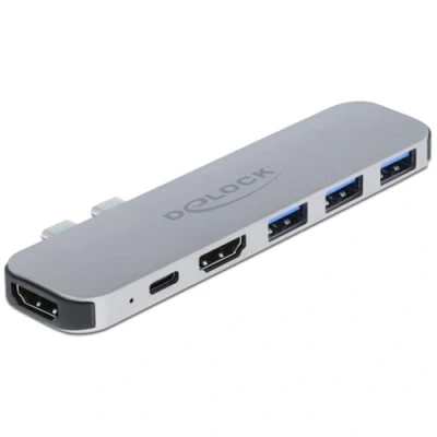 Afbeelding van Delock Docking station voor MacBook (Docking Port, 1 Havens), + USB hub, Grijs