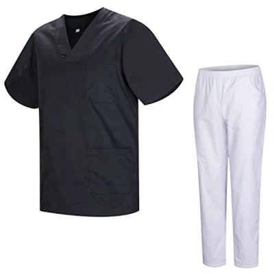 Image de MISEMIYA Ensemble de récurage unisexe Uniforme médical avec haut et pantalon 817 8312 BLANCO, Noir, M
