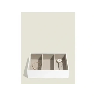 Afbeelding van white &amp; grey velvet classic diep/vakken stackers