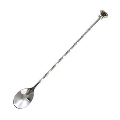 Afbeelding van Olympia RVS gedraaide cocktaillepel met stamper 27cm