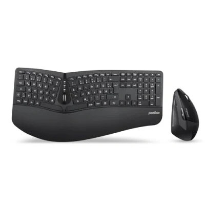 Afbeelding van Perixx Periduo 605 Ergonomisch draadloos toetsenbord en verticale muis, gesplitst toetsenbord, 4 weg scrollwiel, verstelbare polssteun platte toetsen met muis