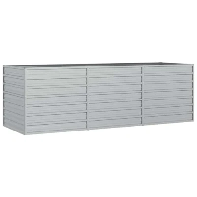 Afbeelding van VidaXL Plantenbak voor de tuin, 240 x 80 77 cm, gegalvaniseerd staal, zilverkleurig