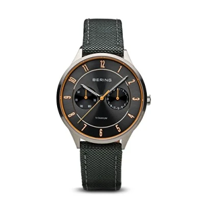 Afbeelding van BERING Herren Analoog Quarz Titanium Collection Polshorloge met Nylon Armband en Saffier glas 11539 879