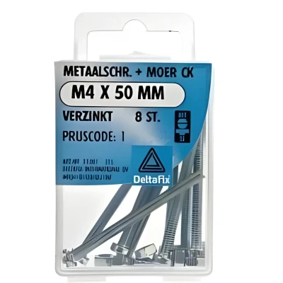Afbeelding van M.schroef moer ck m4x50mm 8st Deltafix