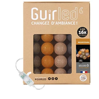 Afbeelding van String van verlichting katoenen ballen USB Inclusief dubbele lader 2 A, 3 intensiteiten, 16 Mesopotamië