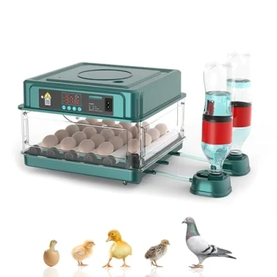 Afbeelding van automatische broedmachine, incubator 24/36 met automatisch flip systeem en temperatuurregeling, geschikt voor kippeneieren, kwarteleitjes (24 eieren)