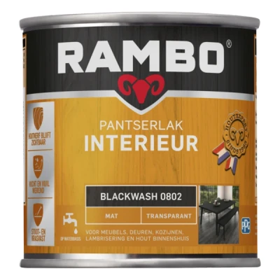 Afbeelding van Rambo Interieur Lak Transparant Mat Blackwash 0802 0,75 liter