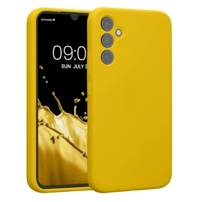 Afbeelding van kwmobile telefoonhoesje geschikt voor Samsung Galaxy A34 5G TPU backcover met siliconen coating Smartphone case in stralend geel