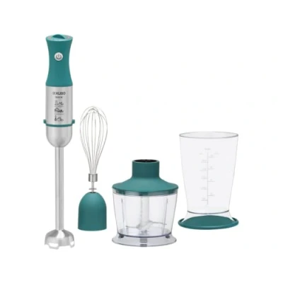 Afbeelding van Kubo 3 in 1 staafmixer, vermogen 1000 W, snelheidsregelaar, 4 messen en roestvrijstalen voet, 600 ml hakmolen, maatbeker 500 ml, mixer