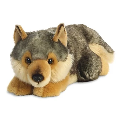 Afbeelding van Aurora Knuffel Mini Yoni Wolf Grijs/bruin 28 Cm