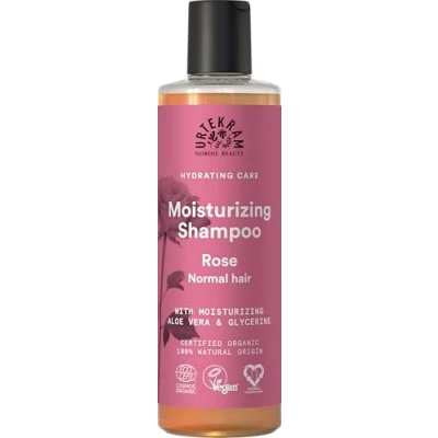 Image de Urtekram Shampooing à la rose pour cheveux normaux 250 ml, végétalien, biologique, hydratant, d&#039;origine naturelle