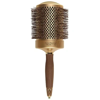Afbeelding van Olivia Garden NanoThermic Thermische borstel, rond, diameter 82 mm, antibacterieel, keramiek, antistatisch, toermalijn ion en golvende borstelharen van nylon