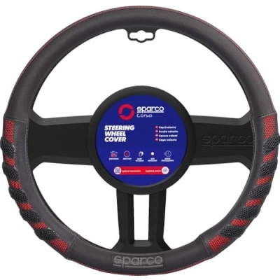 Image de Couvre volant noir/rouge sparco s101