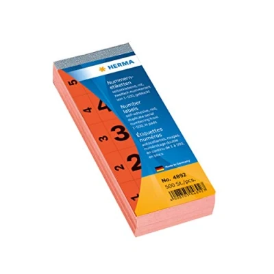 Image de HERMA bloc de numérotation, autocollant, 28 x 56 mm, rouge