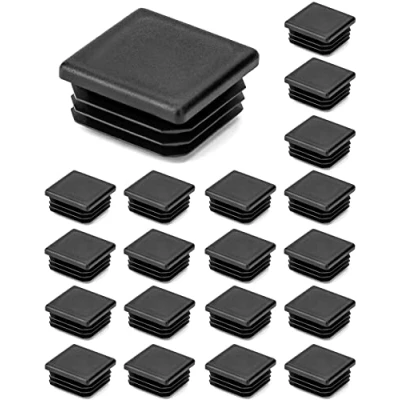 Afbeelding van QWORK 20 stuks 35 x mm lamellenstoppen voor vierkante buis, eindkap van kunststof, zwart, vierkant, buisbuis, polyethyleen eindkappen