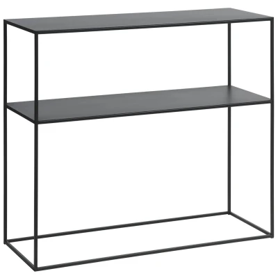 Afbeelding van Bijzettafel Metaal Zwart 90cm 1 Plank Tafel Pebble Giga Living