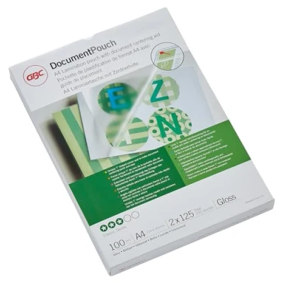 Image de GBC Document Laminating Pouch 250 microns pack de 100 brillant 216 x 303 mm pochettes plastifiées pour Fusion 1000L A3, A4, 1100L 3000L 3100L 5100L A3