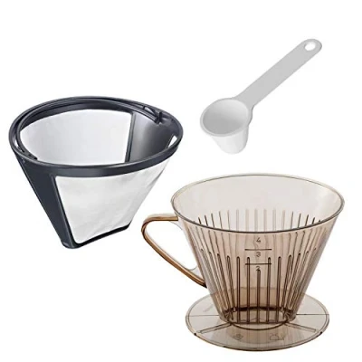 Afbeelding van Westmark 244322E8 Set van 3 permanente koffiefilters maat 4 + maatlepel roestvrij staal/kunststof, koffie, transparant/wit/zilver/zwart