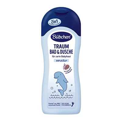 Afbeelding van Bübchen Dream Bain &amp; Douche 500 ml zacht 2 in 1 badadditief en zachte douchecrème, voedend badschuim voor een reiniging van de gevoelige babyhuid, siliconenvrij