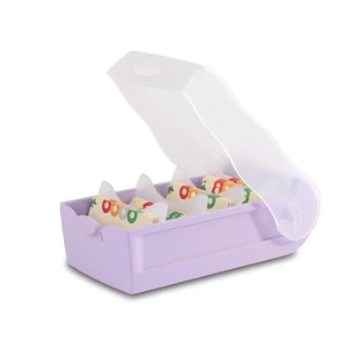 Afbeelding van HAN 997 887 Croco leerkaartenbox met 5 vakken leersysteem, voor 900 kaarten, steunplaten + 100 leerkaarten, pastelpaars