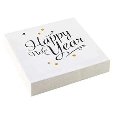 Afbeelding van AMSCAN 20 goudkleurige Happy New Year servetten