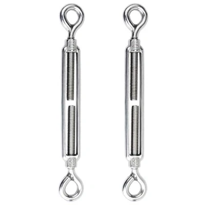 Afbeelding van WiMas Set van 2 verstelbare spankabels M10 roestvrij staal 304 voor ogen en metalen kabel OO