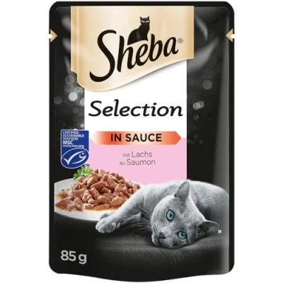 Afbeelding van 56 x 85 g Megapack Sheba soorten Maaltijdzakjes Selection in saus met zalm nat kattenvoer