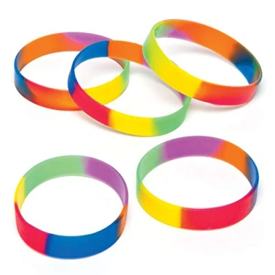 Afbeelding van Baker Ross Veelkleurige rubberen armbanden, 10 stuks, armbanden voor kinderen (AG758)