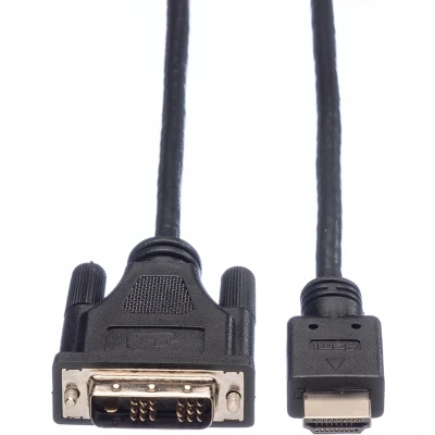 Afbeelding van ROLINE Monitorkabel DVI (18+1) HDMI, M/M, zwart, 3 m