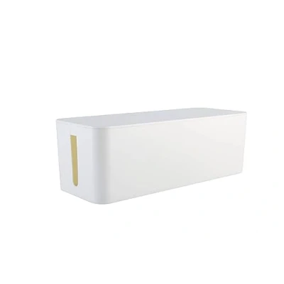 Afbeelding van RICOO Z4001 W Kabelmanagementdoos, opbergdoos voor kabels, 40,6 x 15,6 13,4 cm, het verbergen van stekkerdozen, adapters en wit