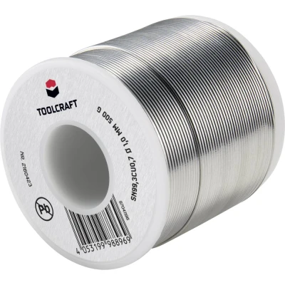 Afbeelding van TOOLCRAFT Soldeertin, loodvrij Spoel Sn99,3Cu0,7 ROL1 500 g 1 mm