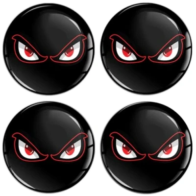 Afbeelding van SkinoEu Sticker voor wieldoppen 68 mm No Fear Eyes zwart A 4068
