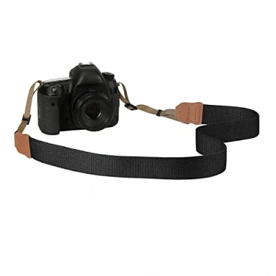 Afbeelding van MoKo verstelbare geweven katoenen camerariem, camerariem voor camcorder, verrekijker en digitale camera&#039;s, Nikon/Canon/Sony/Minolta/Panasonic/SLR/DSLR, zwart