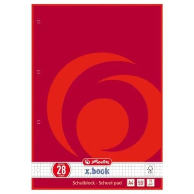 Afbeelding van Herlitz 216283 schrijfblok &amp; schrift 50 vel Rood A4