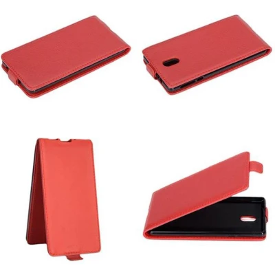 Afbeelding van Cadorabo Hoesje geschikt voor Nokia 3 2017 in CHILI ROOD Beschermhoes Case Cover flip design, gemaakt van glad kunstleder