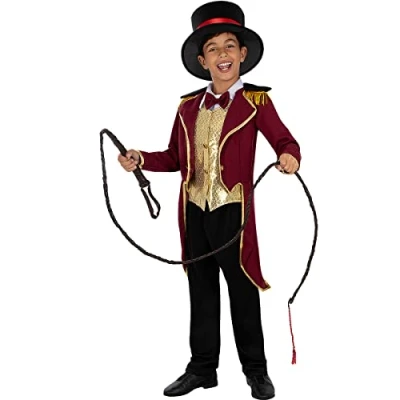 Afbeelding van Funidelia Circusdirecteur Kostuum voor jongens Temmer, Circus, Originele en Leuke, Spreekstalmeester kinderen Accessoire verkleedkleding rekwisieten Halloween, carnaval &amp; feesten Maat 135 152 cm Rood