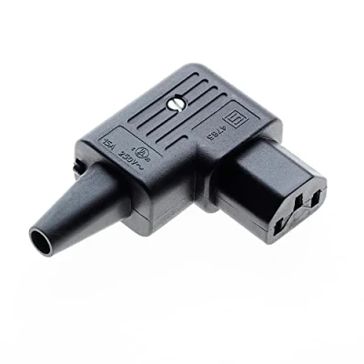 Afbeelding van IEC connector herbedraad C13, rechte hoek 10 A IEC320 C13 stekker 3 klemmen vrouwelijke voedingsadapter connectorpennen inline
