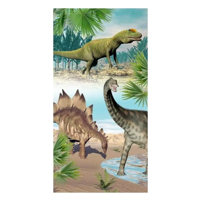 Afbeelding van Good Morning Kinder Strandlaken Velours Dino 75x150cm multi
