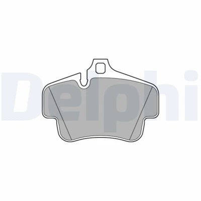 Afbeelding van DELPHI LP3586 Remblokkenset Geschikt voor slijtage waarschuwingscontact Met anti kreukplaat Zonder toebehoren PORSCHE: 911 Coupe, Cayman, Boxster
