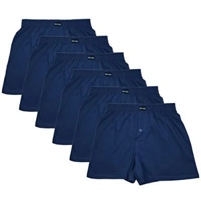 Afbeelding van MioRalini 6 heren boxershort in klassieke kleuren 100% katoen zonder zijnaden naadloze maat 5 10, met gulp en knop set 02