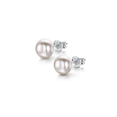 Afbeelding van Amberta Damesoorbellen van 925/1000 Sterling zilver met parels, zilver, Parel