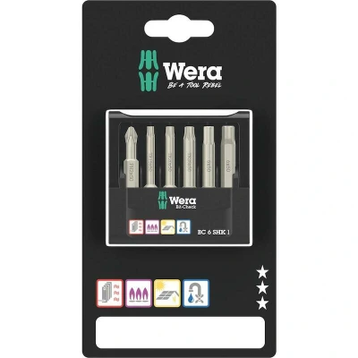 Afbeelding van Wera Bit Check 6 SHK 1 SB 05073631001 Bitset delig Kruiskop Phillips, Torx, Inbus