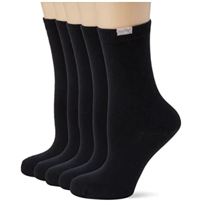 Image de DIM Femme Ecodim Coton Talon/Pointe Renforcés x5 Chaussettes, Noir, One Size