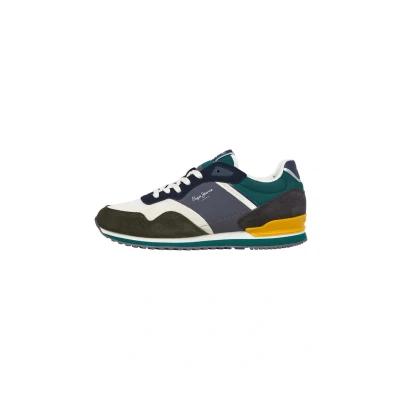 Afbeelding van Pepe Jeans London LIFE Sneakers laag, Heren, Maat: 40, Khaki green Leer/ synthetisch