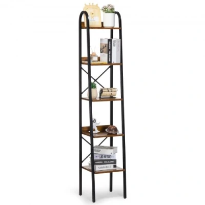Image de VEVOR Bibliothèque en métal étagère de rangement sur pied à 5 niveaux pour salon