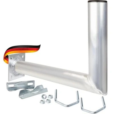 Afbeelding van SCHWAIGER 5163 Aluminium balkonbeugel beugel voor schotelantenne SAT antenne satellietsysteem schotel met hoek ook te gebruiken als muurbeugel wandafstand 30 cm