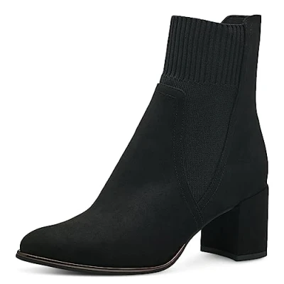 Afbeelding van Marco Tozzi Korte laarzen, Dames, Maat: 38, Black Textiel