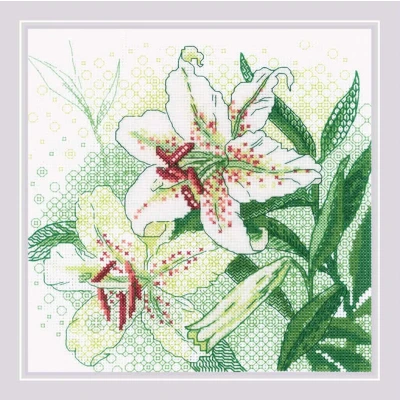 Afbeelding van Borduurpakket Witte Lelies van Riolis 1915